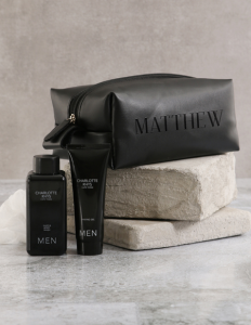 Personalised Leatherette Gents Black Wash Bag_R599.95