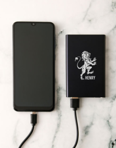 Personalised Lionheart Black Powerbank_R299.95