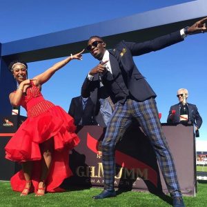 Minnie Dlamini and Usain Bolt