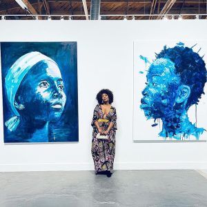 Nomzamo Mbatha at Blue exhibition