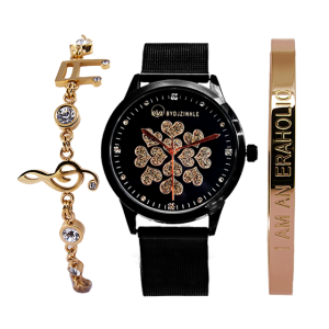 Black adore watch combo