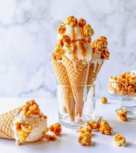 Caramel popcorn ice cream